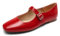 DREAM PAIRS Women's Flats Square Toe Mary Jane Flats Comfortable Casual Slip On Dress Shoes Ballet Flats with Buckle Strap Business Casual Work Office Mary Jane Shoes,Size 5.5,Red,DWUMFA2520