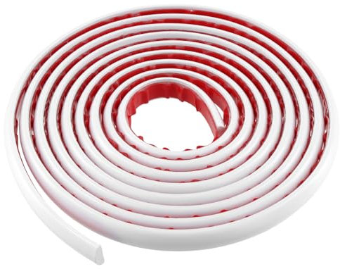 QWORK® 5x13mm molduras decorativas de PVC autoadhesivas blancas de 3 M, tiras de calafateo flexible, para azulejos, paredes, pisos, puertas