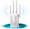 2025 Ripetitore WiFi Potente per Casa, Amplificatore WiFi Facile da Configurare, Extender 300Mbps 2.4GHz con Porta LAN, Compatibile con Router e Modem(4 Antenne) (White)