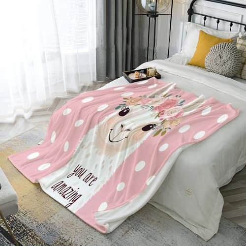 Süße Kamel Kuscheldecke Flauschig Decke 70 × 100 cm Fleecedecke Weich Und Warme,3D Rosa Punkte Wohndecke Flanell Als Sofadecke Couchdecke Tagesdecke
