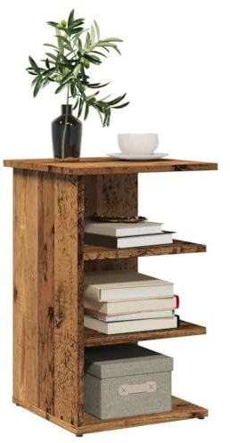 MOBCANT Sideboard, Arbeitsplatte Kaffeebar Geschirrschrank Vitrinenschrank Geeignet für Korridor Foyer Schlafzimmer Wohnbereich Altholz-Optik 35x35x55 cm Holzwerkstoff