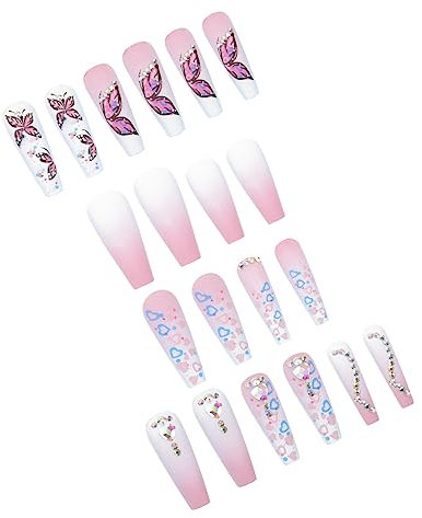 NIYANGLE 24pièces Faux Pressés Forme De Décorations Colorées Pour Femme Faciles à Appliquer Idéales Pour Fêtes Quotidien