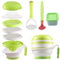 Vaporera y licuadora para bebés (1 juego) molinillo de alimentos apto para bebés con tazón para puré machacador manual exprimidor de cítricos rallador máquina para hacer puré de frutas y verduras.