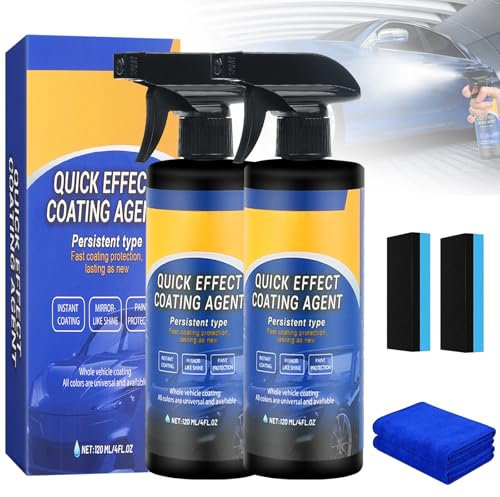 2 pezzi Spray Rivestimento Auto, Agente Rivestente ad Azione Rapida, Cera per Auto a Rivestimento Rapido, Spray Lucidante per Graffi Auto, Lavaggio Senza Acqua (C)