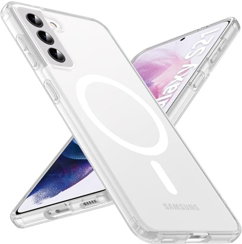 Fin2feel Magnetische für Samsung Galaxy S21 Hülle Kompatibel mit MagSafe, Stoßfest Kratzfest Anti-Fingerabdruck Matt Dünn Handyhülle für Samsung Galaxy S21 5G, klar