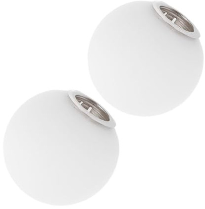 Weiße Glaskugel Lampenschirme für G9 Metallgewinde, 2 Stück | Milchglas, 60mm Durchmesser, Sanftes Licht, Bruchsicher und Vielseitig Einsetzbar in Schlafzimmern und Speiseräumen