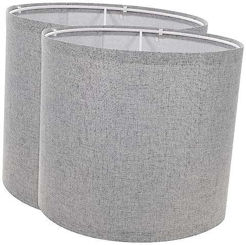 SEWACC Lot de 2 abat-jour de rechange amovibles en lin gris pour lampe de table, pour chambre à coucher, salon, maison et hôtel