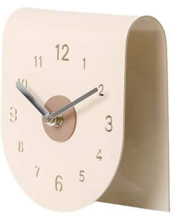 Rersduyt Very Simple Clock Living Room Bedroom Decoration Entry Wine Cabinet Modern Desk Clock Decoration Creamy-White