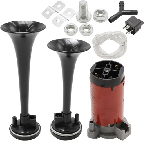 Hoypeyfiy 178DB Loud Air Horn Kit, Dual Tone 12V Air Horn with Compressor, Suitable for Cars, Trucks, Motorcycles, Boats
