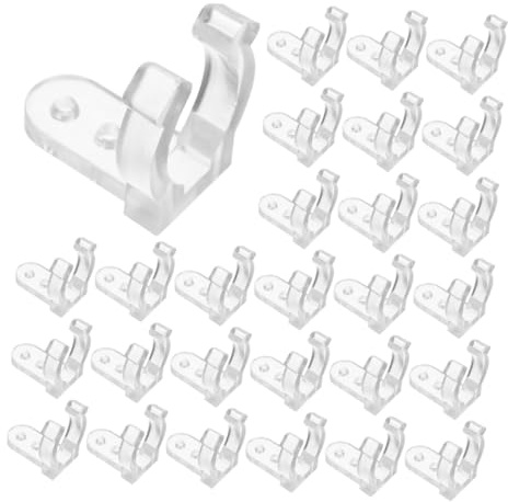 SEWACC 50pièces Clips Transparents Pour Guirlandes Lumineuses Supports De Fixation Pour Led Adaptés à Terrasse Et Auvent Avec Vis Incluses