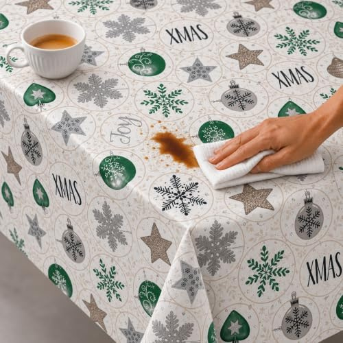 texpot Weihnachtsdecke 140 x 180 cm Xmas Weihnachten abwaschbar Wachstuch Tischdecke