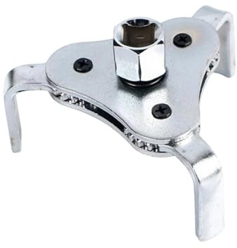 DOETYD 60mm-110mm Adjustable Oil Filter Removal Tool, Universal 3 Jaw Oil Filter Wrench for Cars and Motorcycles, Heavy Duty Clamp for Easy Loosening and Tightening Oil Filters (Silver)