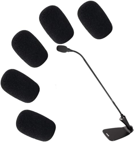Ssmmam 5-Pack Professional Foam Windshield for Shure CVG18-B/C - Studio-Grade Microphone Filter for Gooseneck Condenser Mics, Black Sponge Noise Reduction Covers