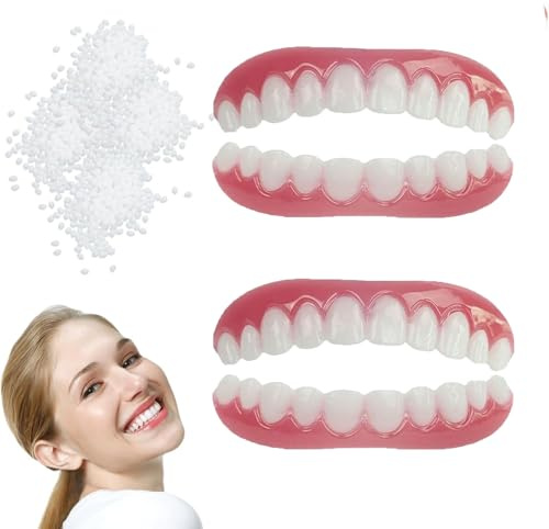 Générique Ensemble De Dentiers Complets Personnalisés De Qualité Supérieure en Silicone Souple Fausses Dents Temporaires Idéal Faux Accolades Prothèses