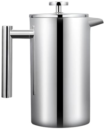 usefulbeauty Manuelle Druckkaffeemaschine | Edelstahl, hitzebeständig, Kaffeekanne mit Druck – für die Küche, Hotel, Café, Reise, Wohnung, Männer und Frauen, Anfänger und