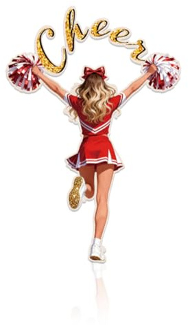 DOODLREAM Cheerleading Lady Blechschild Retro Metall Wanddeko 35 x 24cm Cheer Vintage Wandbild Poster Für Zuhause Café Fitnessstudio Trainingsräume Bar Umkleideräume Deko Geschenk