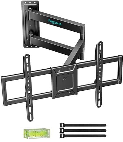 PEGZONE Soporte TV Pared Brazo Largo 86-812 mm 37-86, hasta 50 kg | Soporte para TV orientable e inclinable, VESA máx. 600x400, gestión de cables, compatible con TV LED, LCD y OLED