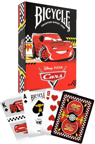 Bicycle Disney Cars - 54 Spielkarten (inkl. 2 Joker) | hochwertiges Kartendeck mit Soft-Touch - für Poker, Skat, Mau Mau - Air-Cushion Finish