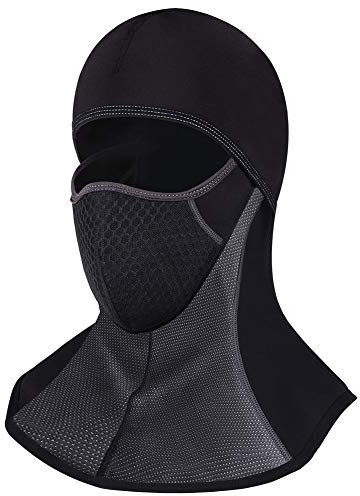 ROTTO Sturmhaube Skimaske Balaclava Sturmmaske für Motorrad Winter Motorradmaske Fleece Wasserdicht Winddicht Thermal Universalgröße (Schwarz-A(mit Reißverschluss))