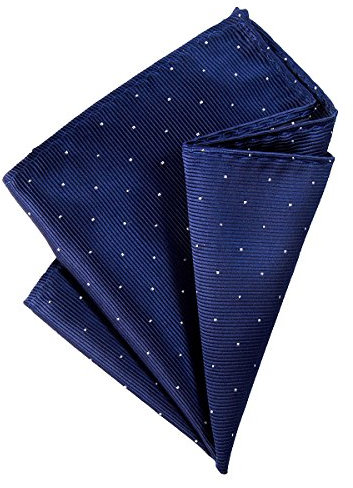 DonDon Herren Hanky 25 x 25 cm edles Einstecktuch für feierliche und besondere Anlässe dunkelblau mit silbernen Punkten