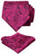 Alizeal Paisely Cravate + Mouchoir de Poche avec Fond Noir-Rose Vif