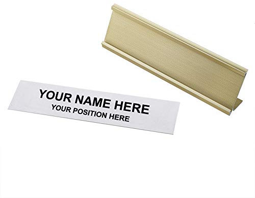 Aspire Portaprecio Soporte para Placa Personalizada para el Nombre de Oficina, Soporte Metálica Lado Interior 2 x 8 Pulgadas