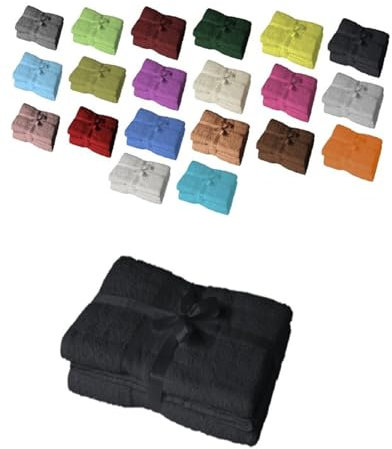 EXKLUSIV HEIMTEXTIL Duschtuch 2er Set 70 x 140 cm Schwarz