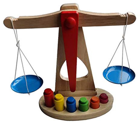 P Prettyia Holz Waage Spielwaage Balance Pädagogisches Spielzeug für Haus und Kindergarten, Größe : 25x25x10cm