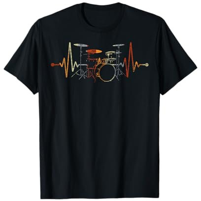 Schlagzeug Geschenk Rock Musik Herzschlag Schlagzeuger T-Shirt