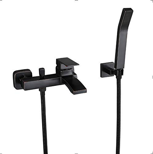 Badewannenarmatur Wand Mischbatterie Badewanne Messing Badewanne Dusche Heiß Und Kalt Wasserhahn Wandbadewanne Wasserhahn (schwarz)