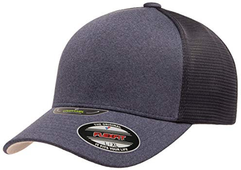 Flexfit Unisex-Erwachsene Melange Unipanel Trucker Cap Verschluss, Marineblau, L/XL