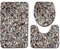 Badgarnitur Badematten Set Badezimmer Vorleger 3 Teiliges,Rutschfeste Badvorleger Badteppich WC Vorleger Duschvorleger,WC Sitz Deckel Fußmatte Matte Teppich Marmor/Kopfsteinpflaster Muster 1 50x80CM
