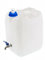 TRADIS Réservoir d'Eau 20 L + Distributeur de Savon 150 ml Avec Robinet Galvanisé - Bidon Potable Sans BPA pour Camping, Camion