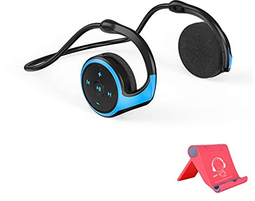 Cuffie Sportivi Wireless Bluetooth, Auricolari Senza Fili Leggeri Pieghevoli con Audio Stereo HiFi, Scheda di Memoria di Supporto, On-Ear Auricolare Comodi per Corsa Fitness Blue