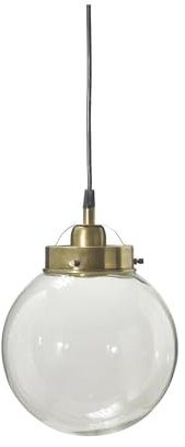 PR Home of Scandinavia Hochwertige Pendelleuchte in Kugelform klar Glas messing Normandy 20cm E27 dimmbar