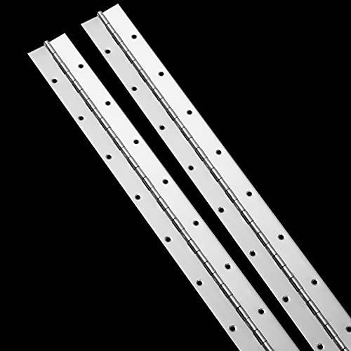 EPHECH 20Inch Continuous & Piano Hinges, 2PCS Heavy Duty Stainless Steel Piano Hinge, Smooth Polished Folding Continuous Hinge, 0.04inch Leaf Thickness, 1.2inch Open Width