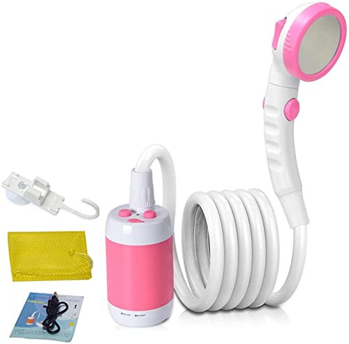 Laserbeak Douche portable de camping - extérieure électrique intégrée 5000 mAh rechargeable avec grande capacité Pour l'intérieur ou l'extérieur Rose