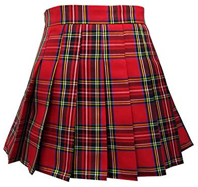 TONCHENGSD Damen Hohe Taille Plissee Minirock Skater Tennisrock, Red Plaid 01, XX-Large