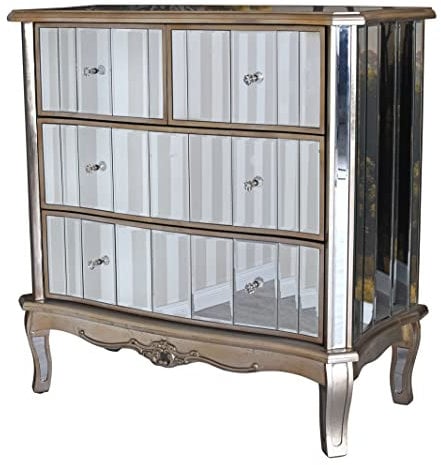 Vic535 Palazzo Commode à linge en verre miroir pour chambre à coucher