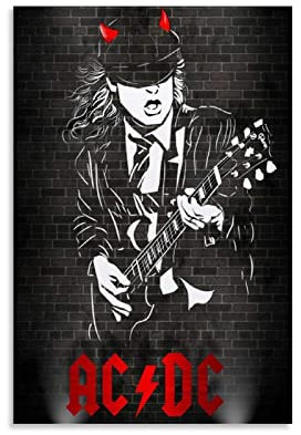 Enartly Leinwand Bilder ACDC Poster Leinwand Wand Art Raum Bilder für Schlafzimmer Geschenke Dekor 50x70cm Kein Rahmen