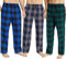 JupiterSecret Bas de Pyjama en Flanelle pour Homme, Pantalon Long à Carreaux avec Poches et Boutons, Décontracté pour La Maison, Paquet de 3, XL