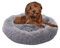 Paco Home Hundebett Katzenbett Flauschig Hundekissen Donut Hundedecke Hund Katze Hundekörbchen Katzenkorb Waschbar, Farbe:Grau, Größe:Ø80 cm