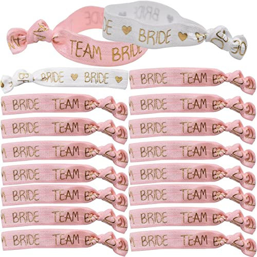 WahYikHo JGA Armbänder Set - 16 Stück, Roségold und Weiß, Bride Team Bride Armbänder, Jga Deko Frauen, Junggesellenabschied Frauen, Braut Accessoires
