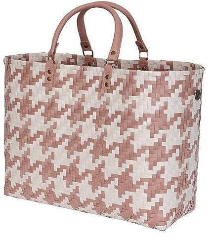Handed By Mayfair Grand Shopper Kupfer Blush mit Champagner-Muster Größe L mit kurzen PU-Griffen