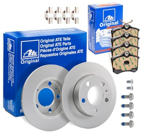 ATE Kit de discos de freno y pastillas CS-42001819 Eje trasero con tornillos pinza freno macizo