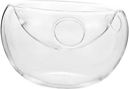 KICHOUSE 1PC Transparente Salatschüssel Trockeneis Platte Eis Servierschale Glasschalen Mit Deckel Gemüseschublade Banane Dekor Runde Behälter Mit Deckel Glas Trockeneis Geschirr Trockeneis