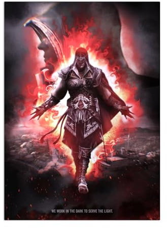 Displate Offiziell Assassin's Creed MetallPoster Magnetische Befestigung Inklusive Lizenziert Bilder Hochwertiges PosterAC Legacy Posters - Ezio 45 cm x 32 cm