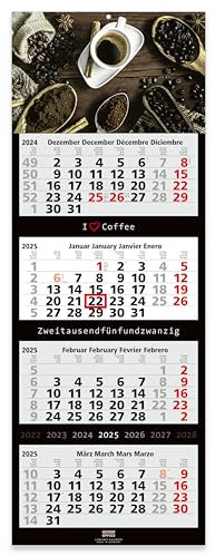 4-Monats-Wandkalender 2026 Kochen Großformat 33 x 90 cm mit attraktivem Kochen -Bildmotiv Geiger-Office (COFFEE 2)