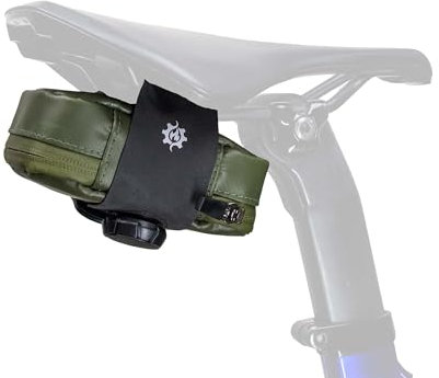 Lumiere & Co. Falcon Magnetische Satteltasche – 0,37 l | 12,7 cm x 7,6 cm x 3,8 cm | Schlankes, minimalistisches Design, schnelle Befestigung mit Magnetverschluss | Fahrradtasche (Grün, Klein)