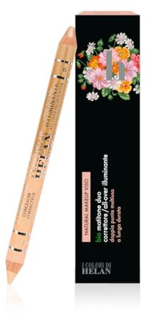 Helan I Colori di Helan - Crayon Bio 2en1 Bronze Foncé, Correcteur d'Imperfections + Illuminateur Visage Naturel, Crayon Double Bord Doux Nourrissant avec Vitamine E, Maquillage Longue Durée